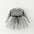Autumn New Polka Dot Stitching Gauze Princess Dress Baby Girl Long Sleeve Dress